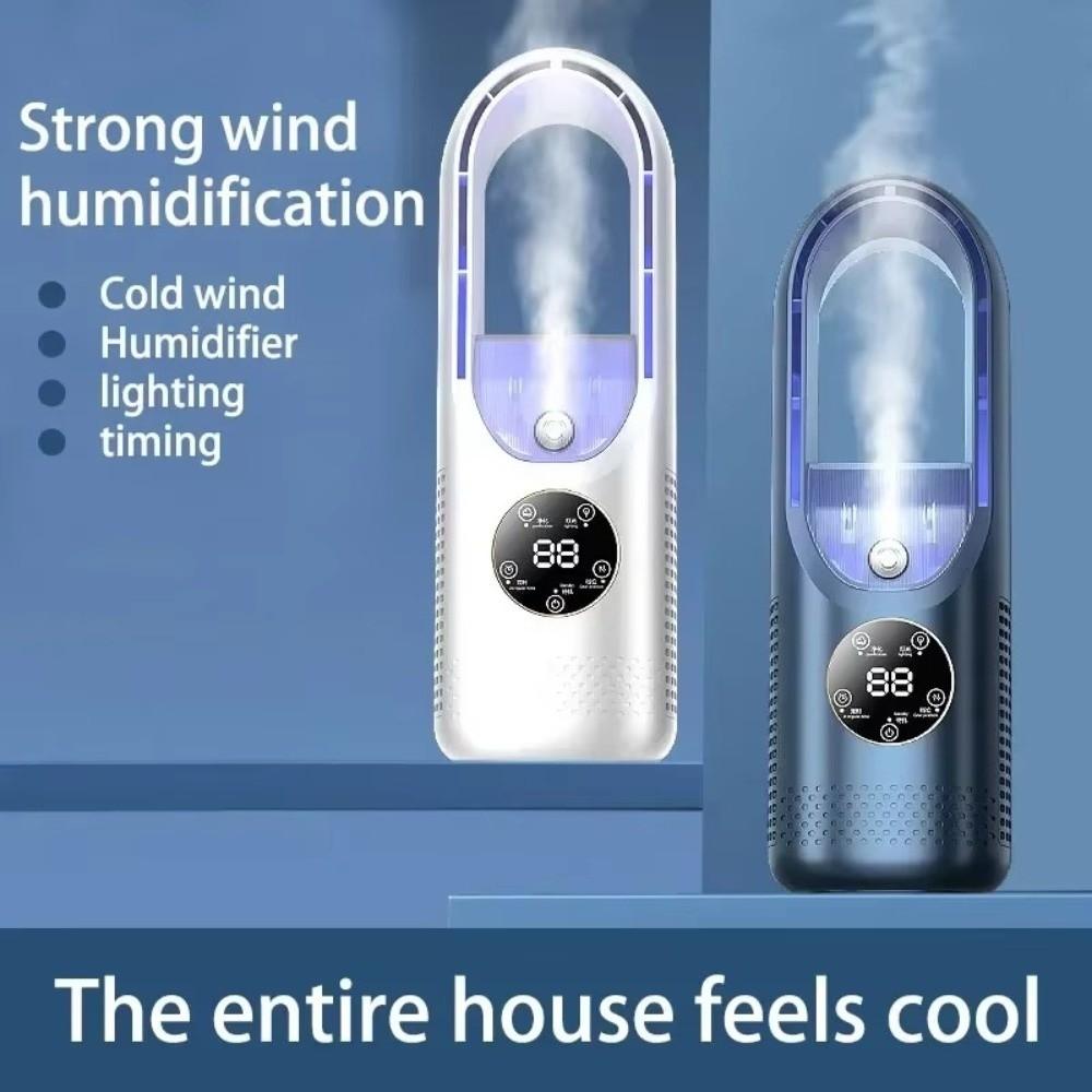Timer Function Electric Fan 6 Speed Control Leafless Desk Fan New Cooling Humidifier Fan