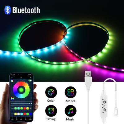 DC5V USB RGBIC Smart Pixels Светодиодная лента WS2812 Индивидуально адресуемые светодиодные фонари Bluetooth Music APP Регулируемая подсветка телевизора