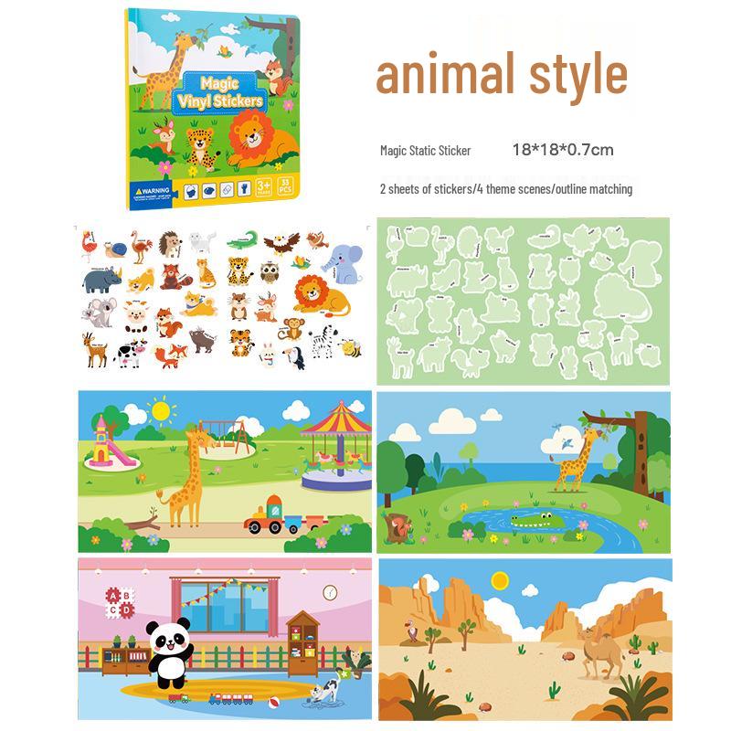 Интерактивный магнитный пазл и книга с наклейками для малышей в возрасте 1-6 лет