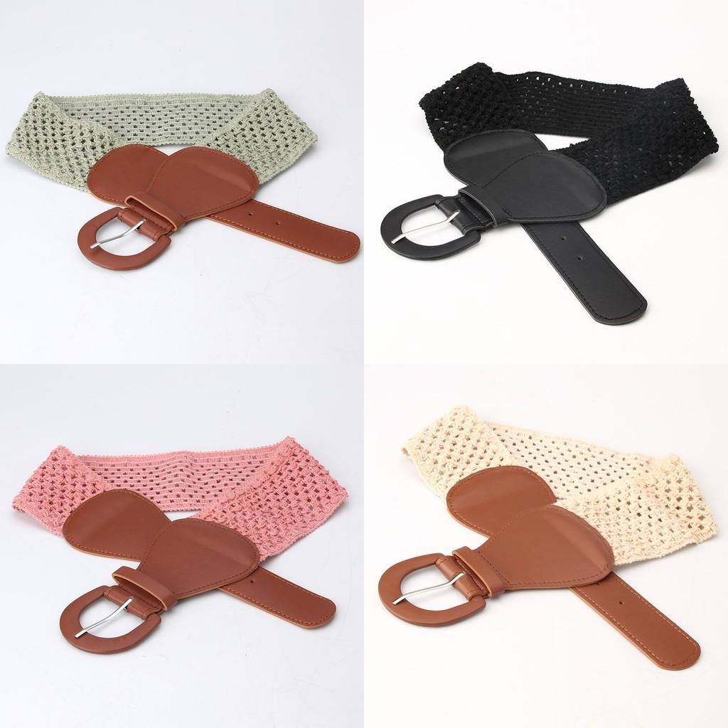 Винтажный женский пояс с металлической пряжкой и регулируемой эластичной посадкой