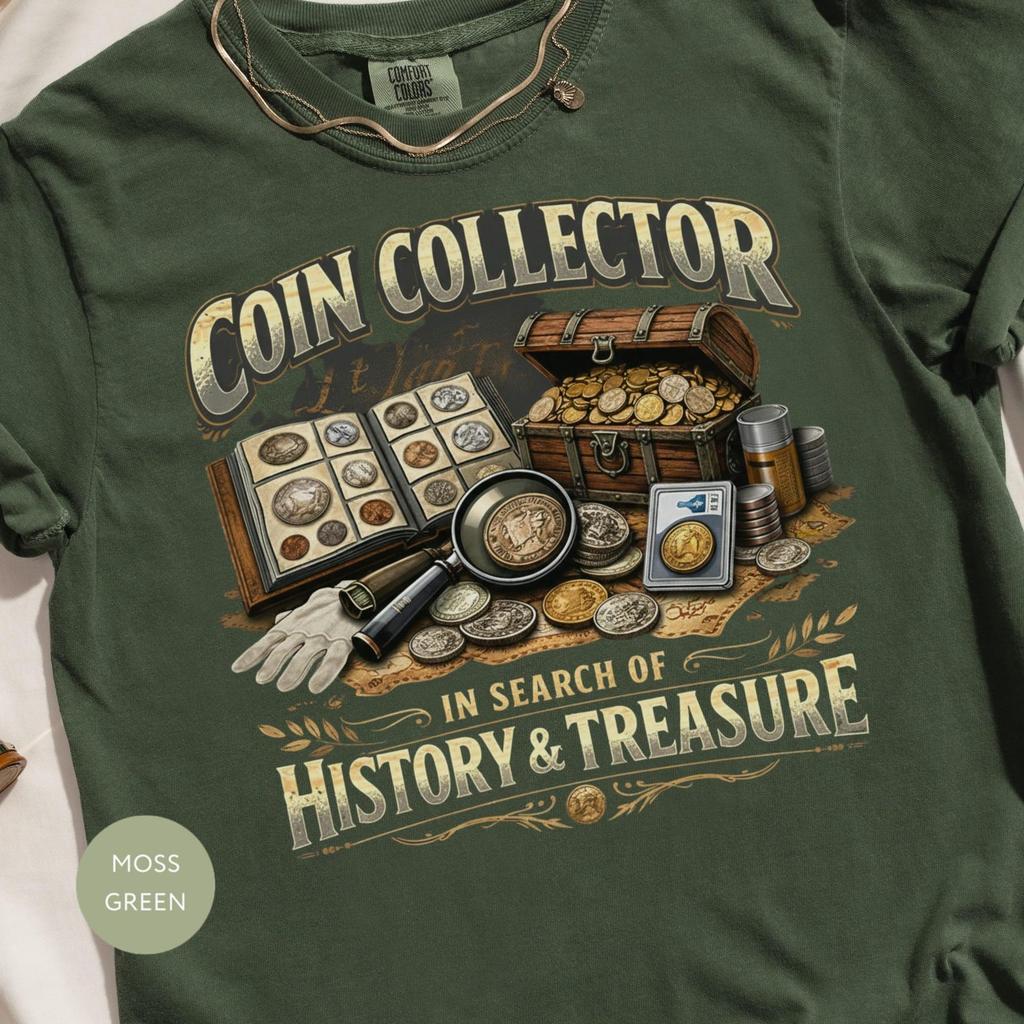 Coin Collector Gift, Vintage T-Shirt for History Enthusiasts