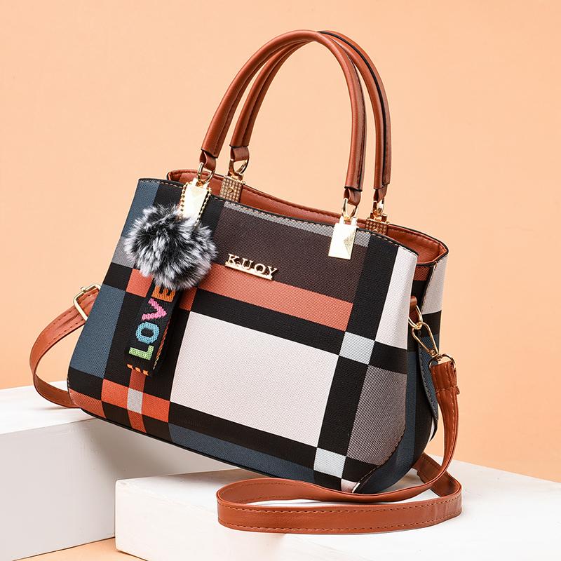 Женская стандартная клетчатая рабочая сумка Decor Crossbody Bag Женские сумки с верхней ручкой