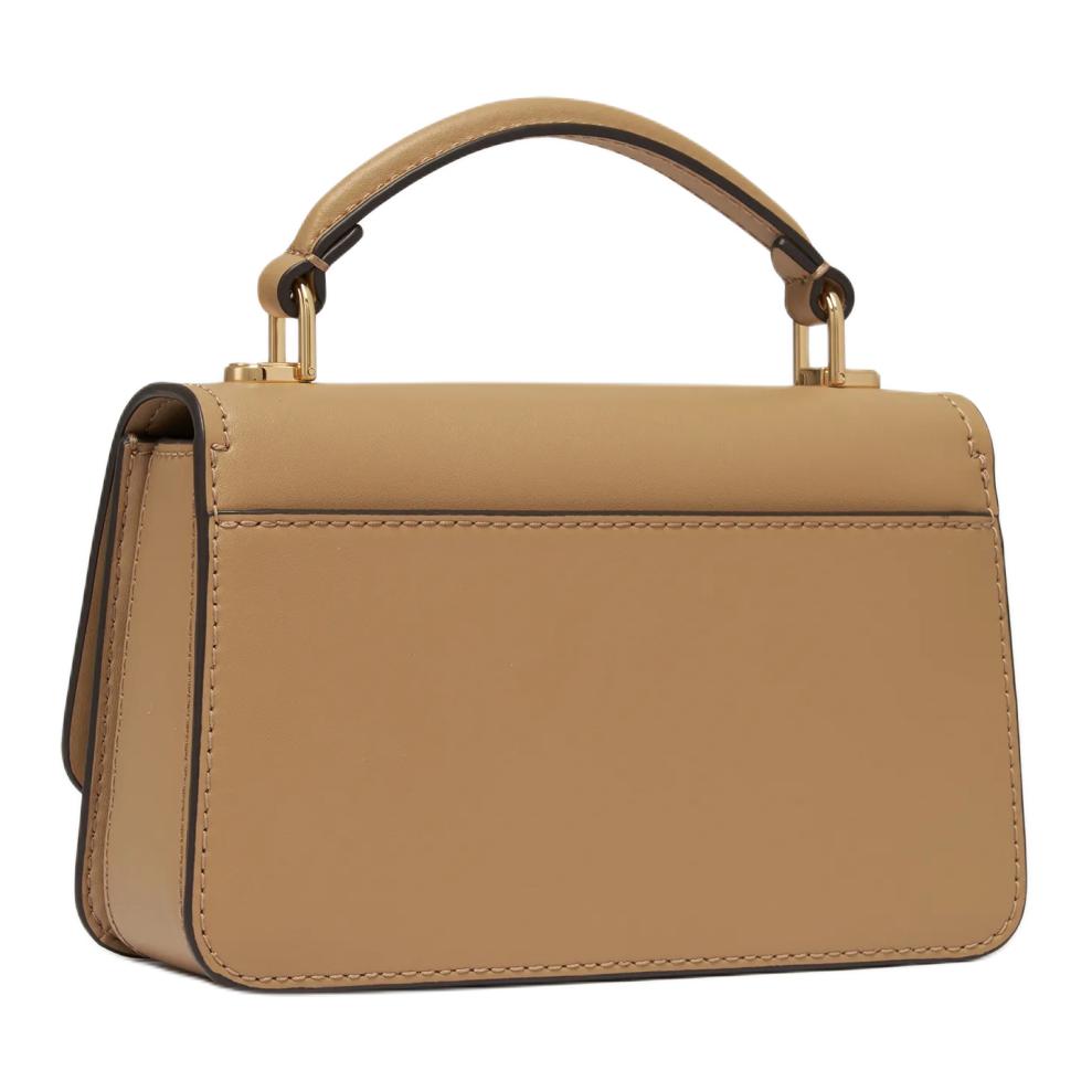Michael Kors MK Delancey Круглая Кожаная Сумка-тоут на Плечо Crossbody с Металлическим Логотипом Маленькие Женские Сумки Верблюжий 32T4GD8C5L-CAMEL