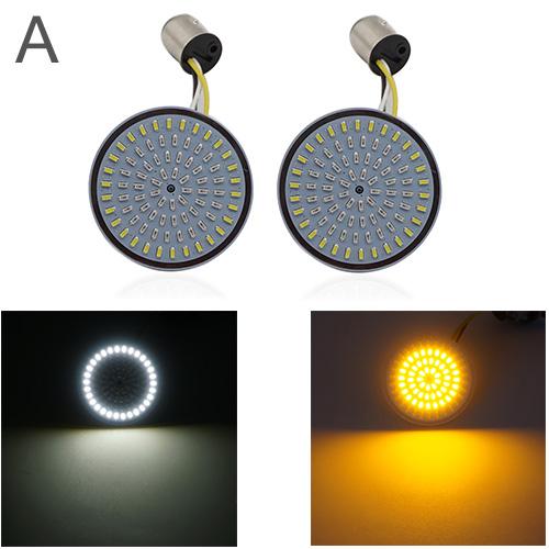 Bullet Turn Signal Indicator Light Lamp 1156 1157 LED Inserts Light for Motorcycle Harley Touring Sportster Glide Dyna FLSTF CVO