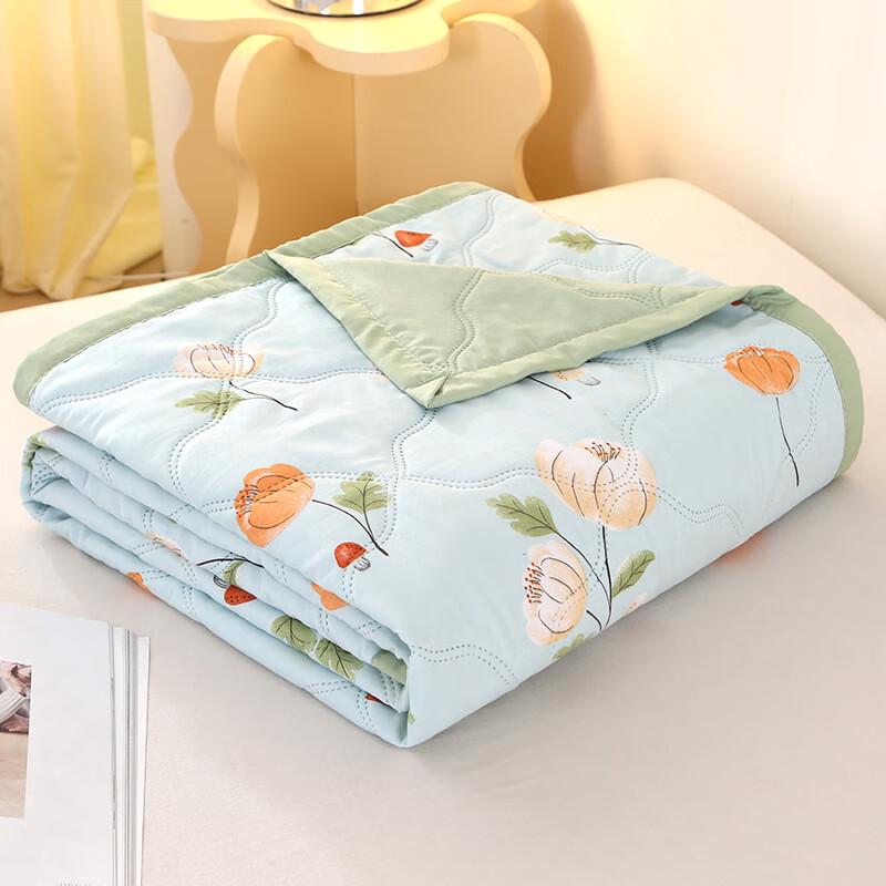 Lilang Green Floral Summer Cooling Quilt