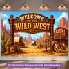 1 piece of 2D flat background fabric, western desert cowboy scenery polyester banner decoration, suitable for living roomzyc