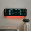 Современные цифровые настенные часы с RGB LED подсветкой, ночным свечением для декора гостиной