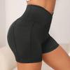 Женские спортивные шорты с высокой талией, компрессионные, с подтяжкой бедер, плотные, эластичные, с контролем живота, с карманами для телефона, быстросохнущие, эластичные, на талии, для женщин, упражнения в тренажерном зале