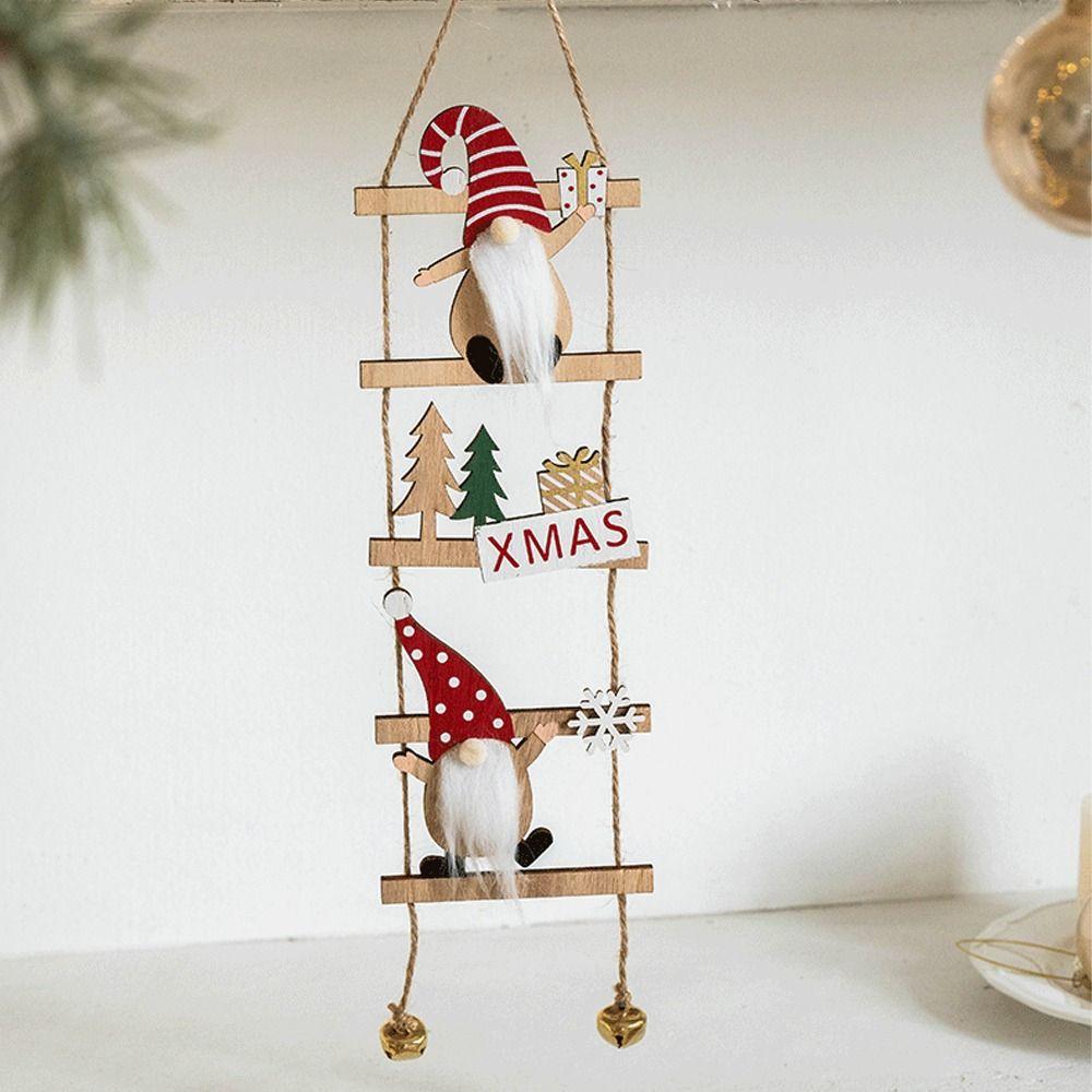With Bells Climbing Ladder Santa Claus Pendants Cartoon Merry Christmas Decor Party Favors