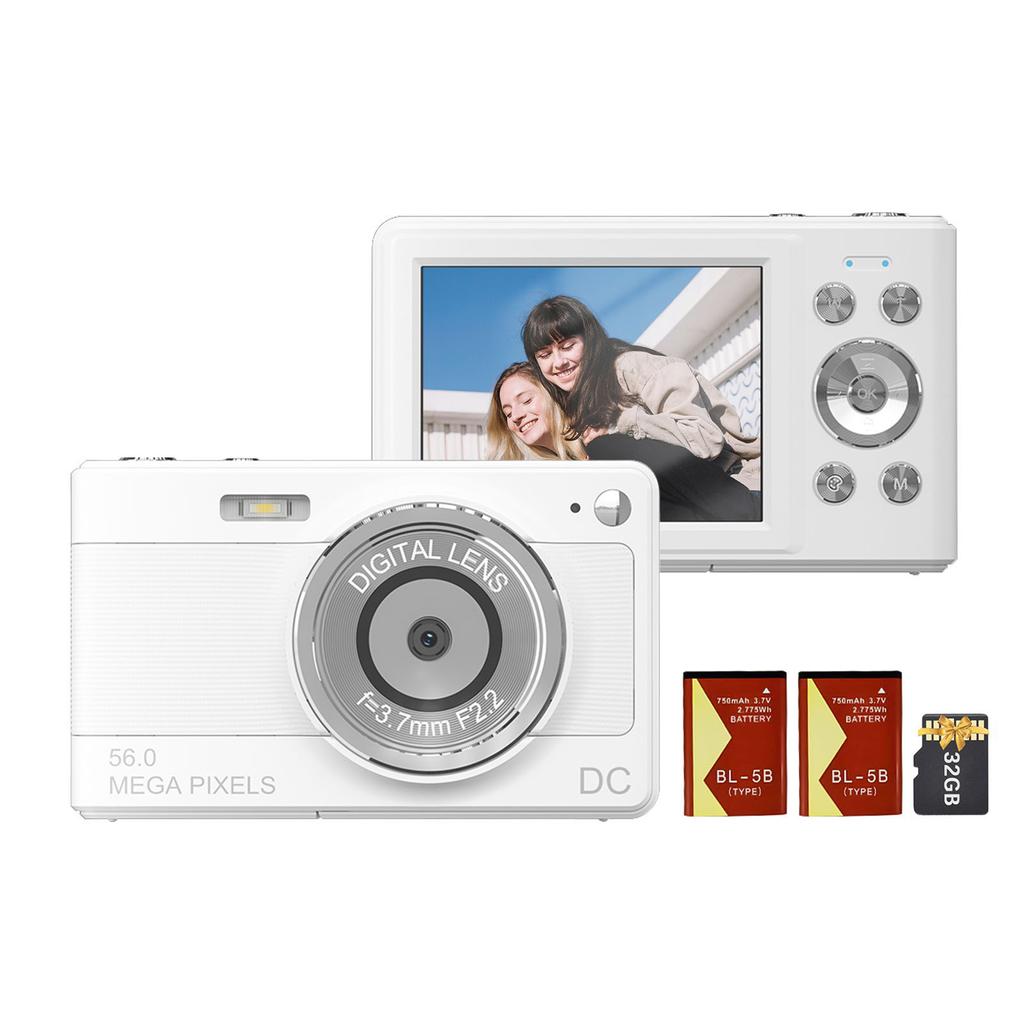 Цифровая камера 1080P Цифровая видеокамера Камкордер 56MP 2.88-дюймовый IPS экран 8X Цифровой зум AF