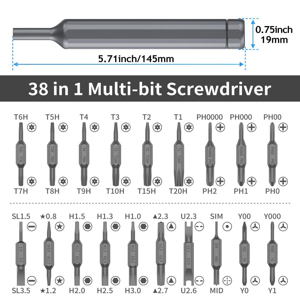 Набор прецизионных отверток 27/39 в 1 с магнитными битами Torx Hex Phillips, мини-отвертка для iPhone Xiaomi