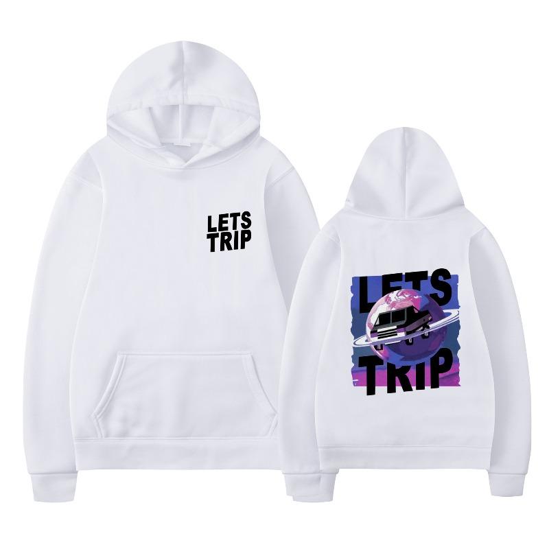 Autumn LETS TRIP Letter Printed Men's Hoodie Y2K Clothes Vintage Fashion Unisex Long Sleeve Pullovers