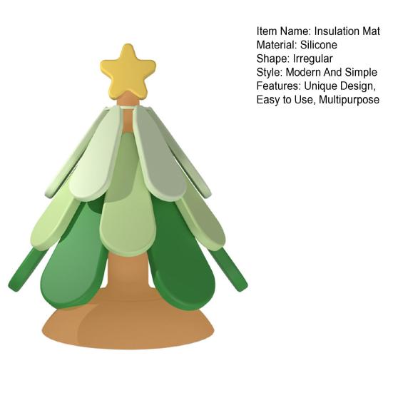 Силиконовые подставки под горячее в виде рождественской елки, термостойкие прихватки с присоской, праздничные настольные украшения, праздничный кухонный декор