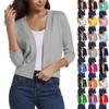 Women's Fashion Versatile Short Jacket Knitted Cardigan Solid Colour Tops