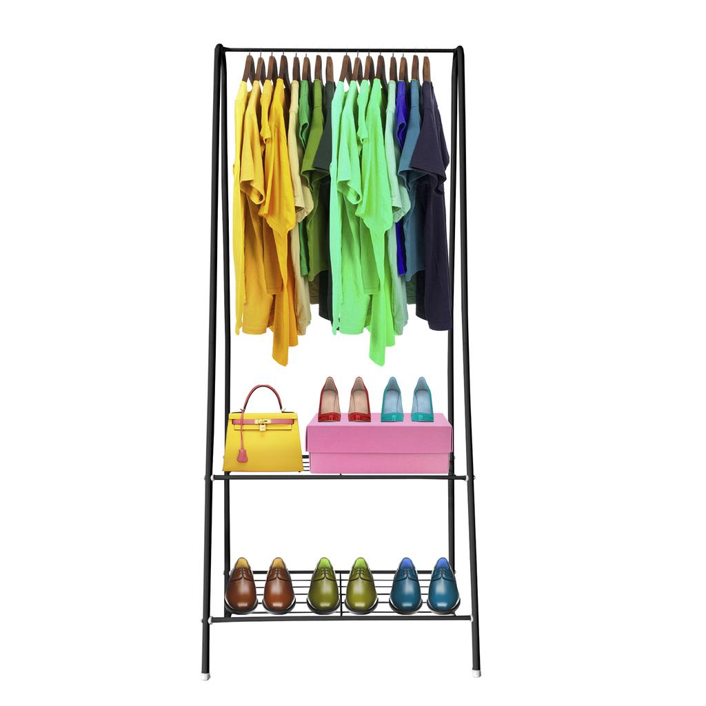 Nyana Home Premium Angle Coat Rack 151x60x34cm 1 Hanging Shelf 1 Lower Shelf