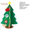Felt Christmas Tree Mini Xmas Desktop Figurine DIY Tree Set with Santa Snowflake Cane Accessories for Toddlers