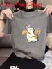 Cartoon Anime Graphic T Shirt For Women Summer Casual Loose Fit Cotton Top