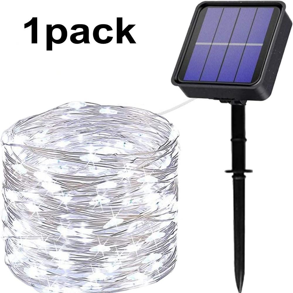 Солнечные гирлянды 300LED Солнечные гирлянды Наружные водонепроницаемые 8 режимов Мерцающий свет из медной проволоки