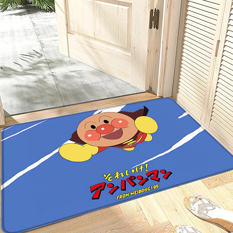 Foot Rug Welcome Floor Mat for Entryway Anpanman Cartoon Bathroom Hallway Carpet Kitchen Water Absorbed Rugs Fluffy Home Decor