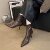 Pointed Short Boots Women's 2024 Autumn and Winter Boots New Women's Boots Thin Boots Niche High Heels European and American Thin Heel Short Boots