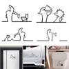 La Linea Minimalist Line Art Car Sticker Bumper & Window Door Wall Decal With Cartoon Character Design Home Car Decoration