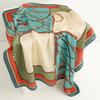 European and American chain color block splicing silk scarf sunscreen shawl versatile women's scarf simulation silk 71cm square scarf professional sca