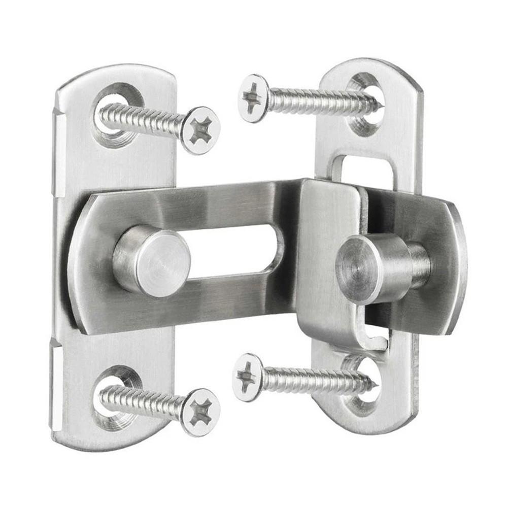 Door Lock Guard Latch Bolt 90 Degree Stainless Steel Toggle Latch Sliding Barn Door Lock Wine Cabinet Closet Right Angle Lock