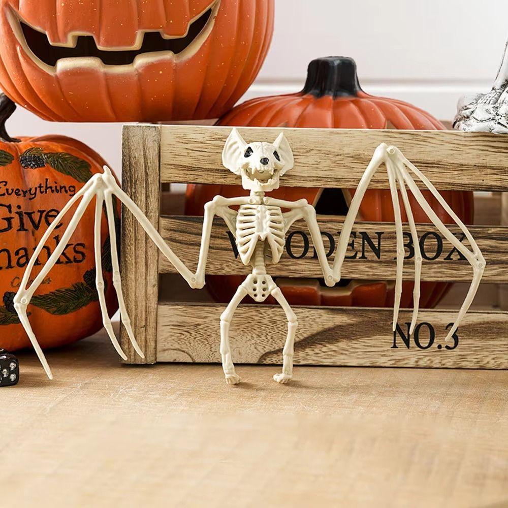 Horror Halloween Bat Skeleton Plastic Animal Skeleton Model For Halloween Theme Party