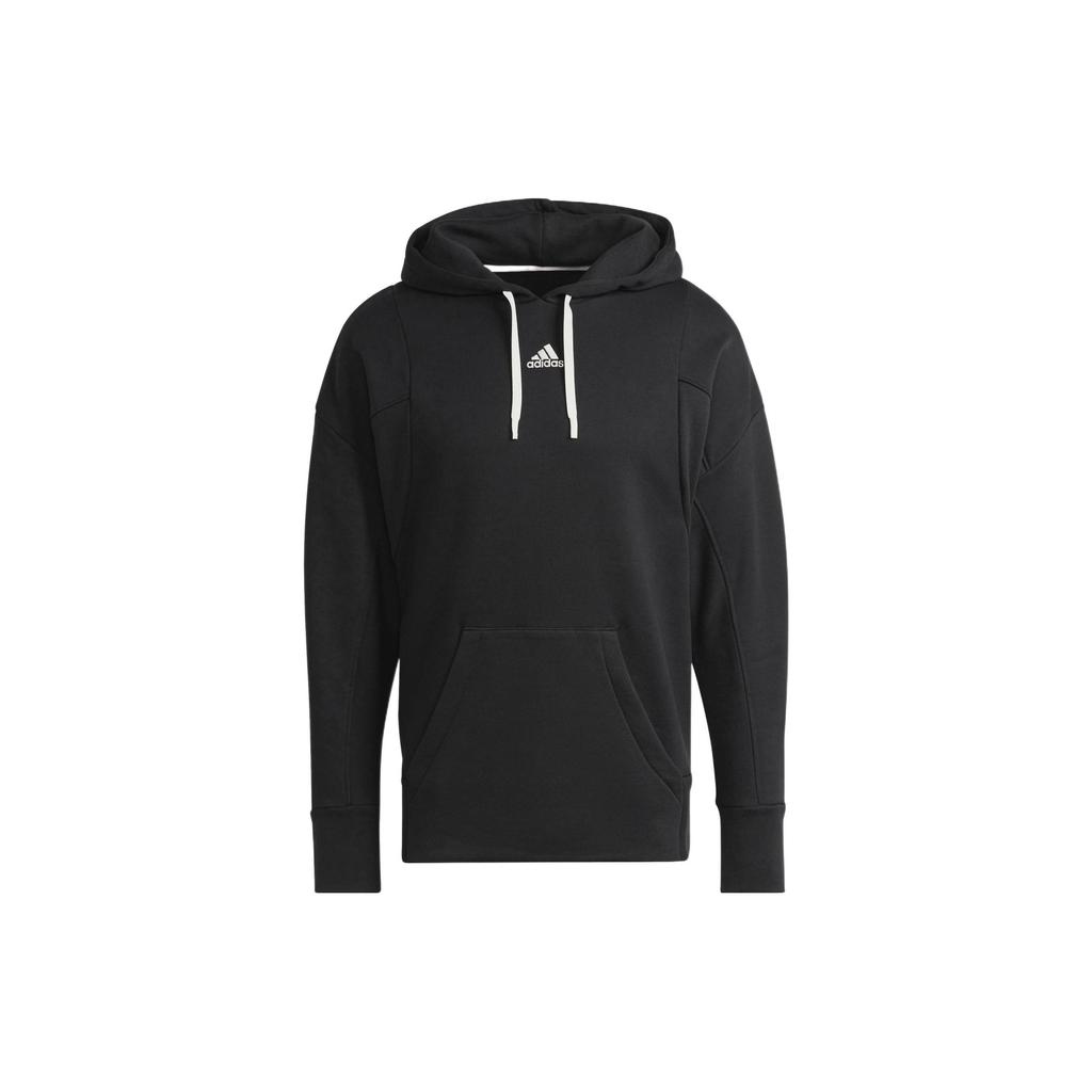 adidas Толстовка с капюшоном и принтом логотипа, повседневный топ с длинным рукавом для мужчин, черный HC3479