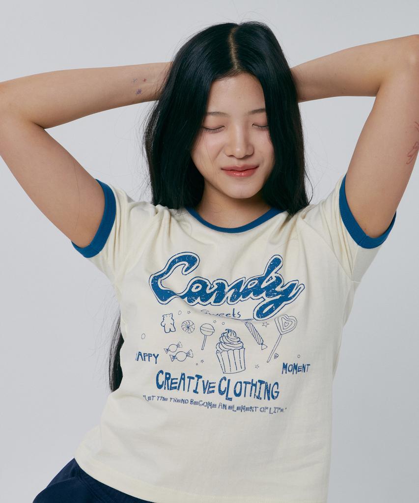 PAPERBOY Футболка с коротким рукавом Candy Ringer - Синяя