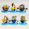 New 8 Pirate Ship Straw Hat Road Plum Blossom  Anime Good News Sun Blackbeard Model Ornament Twisted Doll Acg Toy Gift