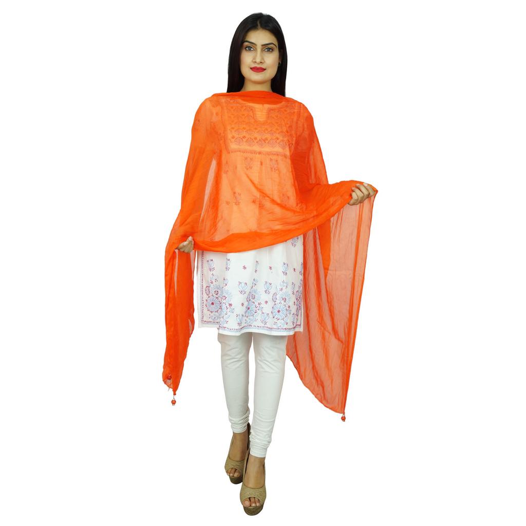 Индийские шарфы из шифона, накидка на шею, женская одежда, палантин Chunni Long Dupatta, подарок для