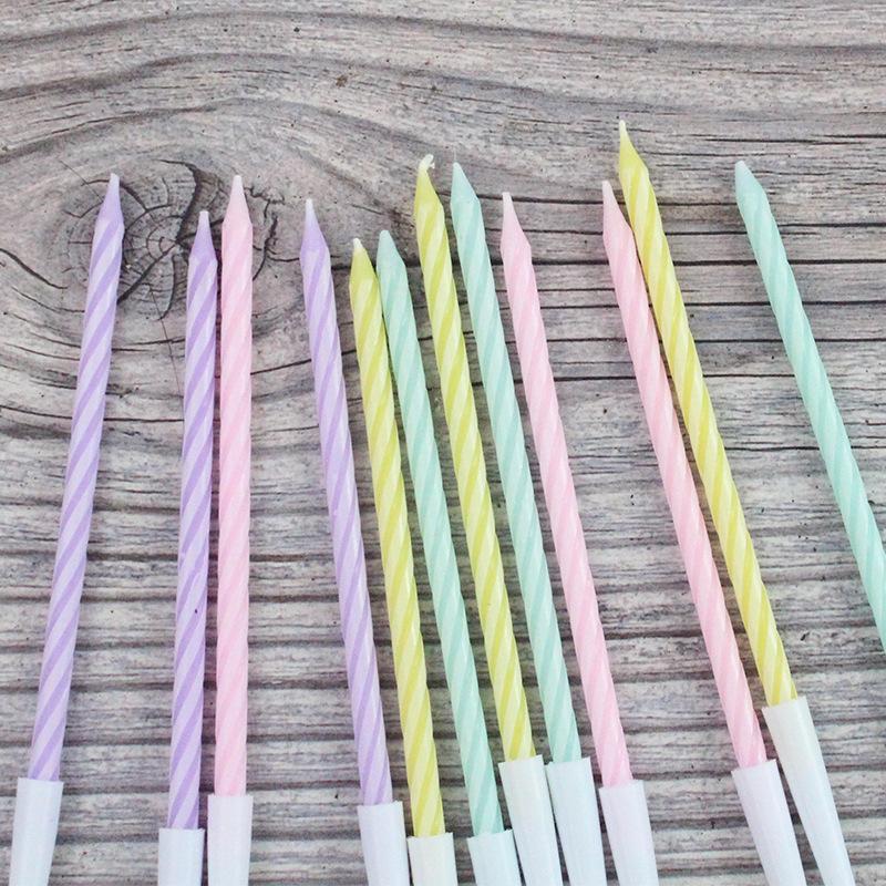 New Birthday Candle Happy Encounter A3 Slender Colored Crystal Spiral 12 Boxed Party Candles