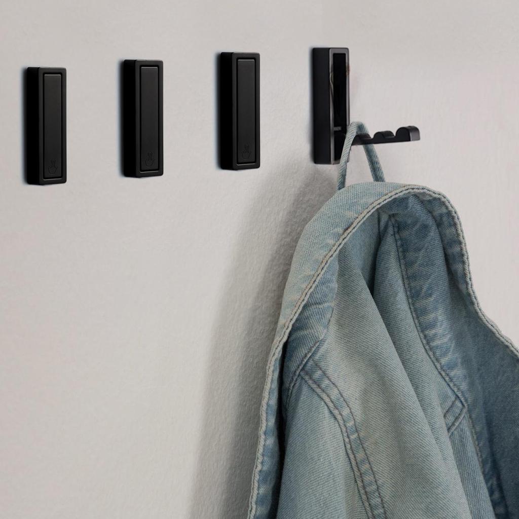 4Pcs Retractable Wall Hooks for Bathroom Foldable & Space Saving Wall Hook Upgrades for Hanging Clothes & Accessories