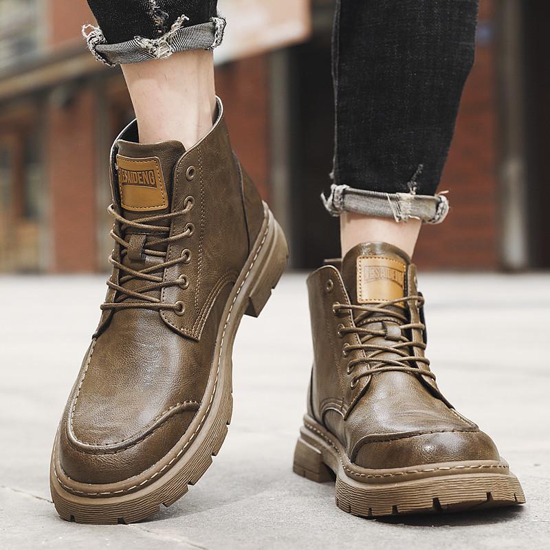 Модные мужские короткие ботинки осень-зима Классический ретро-стиль для отдыха на природе, для деловых вечеринок, для повседневного офиса, для мотоциклистов