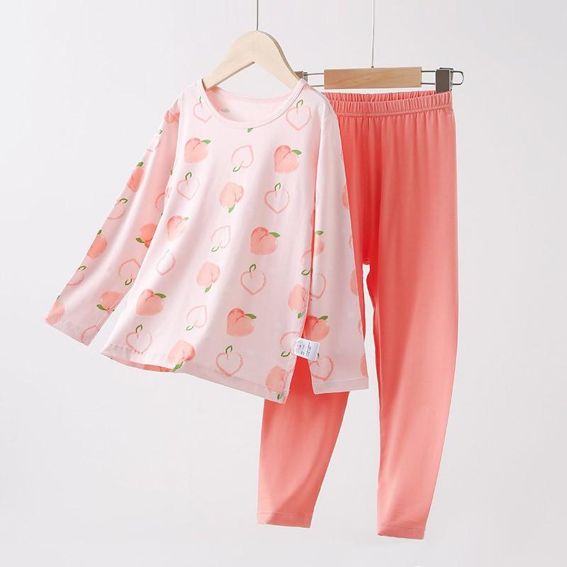 Kids Thermal Underwear Set A Class Cotton Blend Long Sleeve Homewear Boys Girls Winter