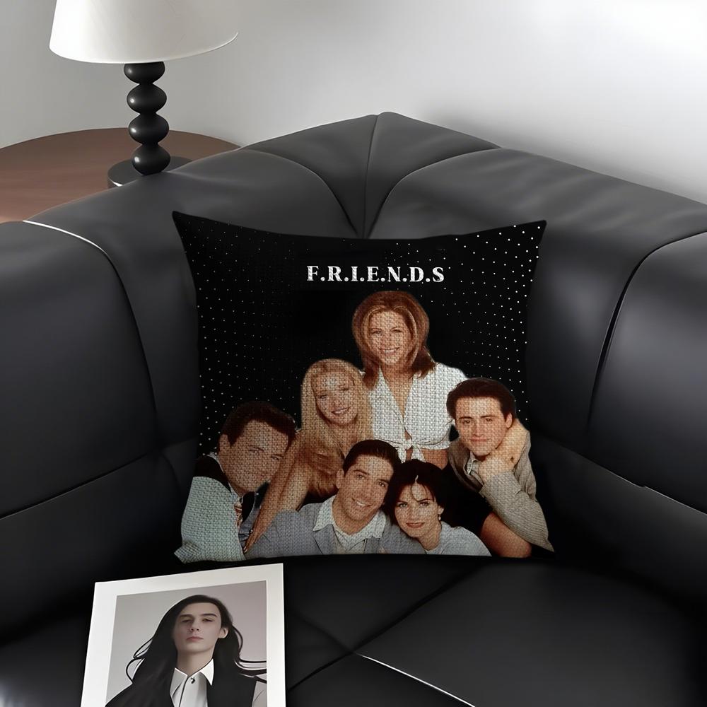 Classic FFriends TV Show Cushion Cover Natural Linen Organic Fabric DoubleSided Printing Sofa Home Decor Gift Pillow Case