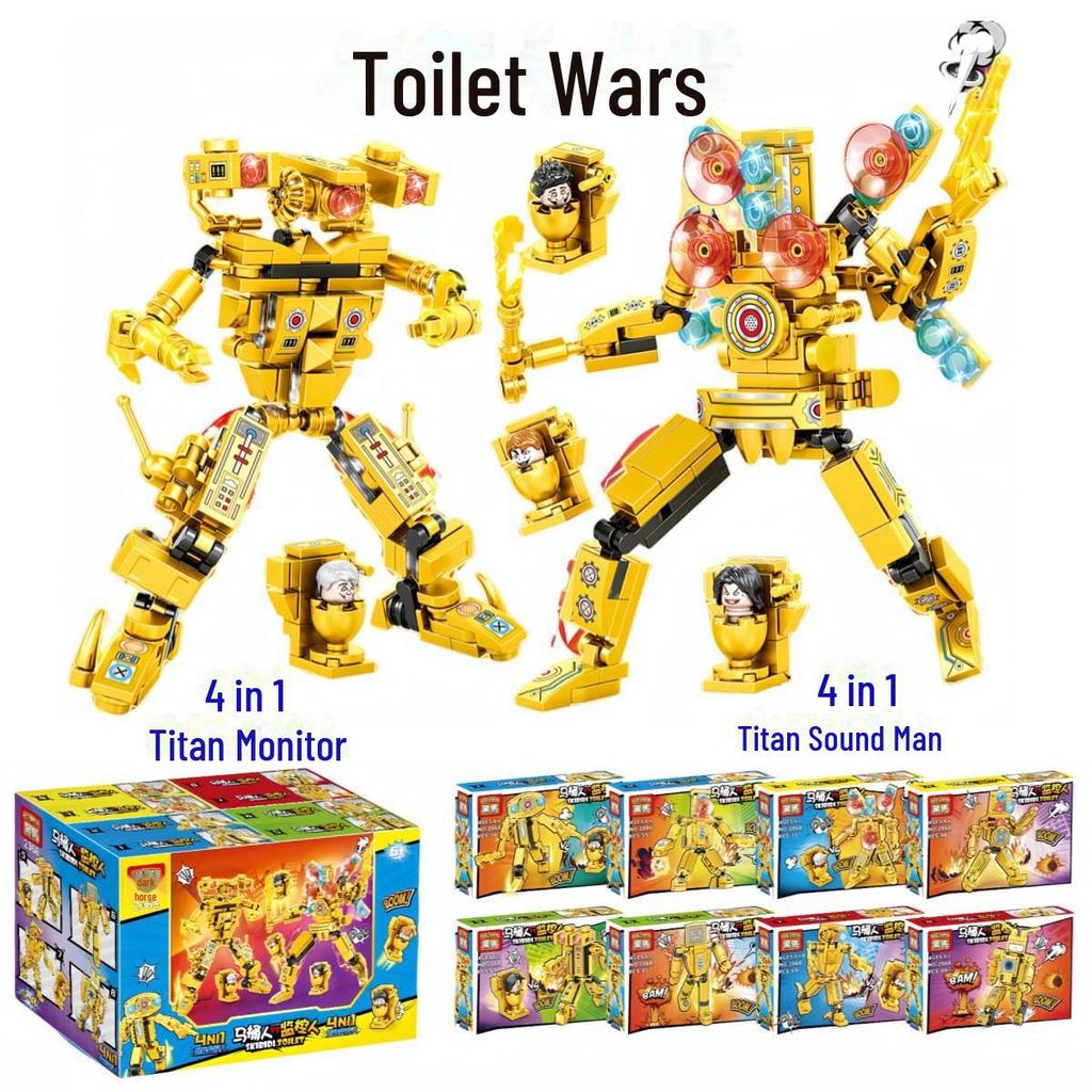 8-in-1 Firefighting Robot Toy Compatible with Lego: Small Particle Assembly for Kids, Educational and Transformable