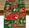 GrinchTable Runner - Linen Material, Oil - Resistant Design, Printed With Dr. Seuss' ChristmasGrinch Characters