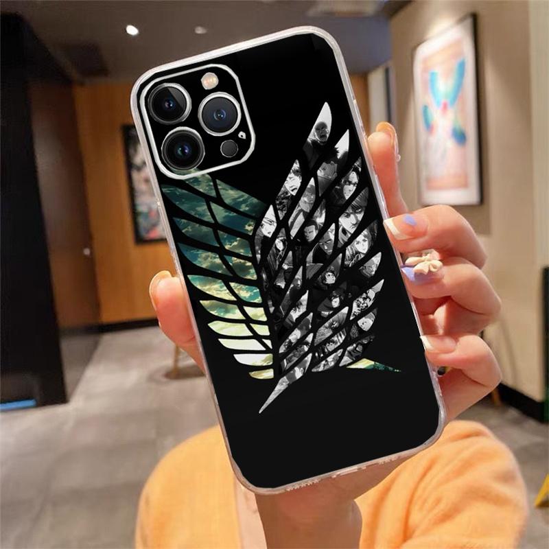Чехол для телефона для iphone 17ProMax Air 16 15 14 13 Pro Max 15 16 Pro 15Plus Аниме Японский Атака Титанов