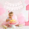 Happy Birthday Bow Girl Banner - Bow 1st Birthday Decoration,Pink First Bow Happy Birthday Banner,Girl First birthday Party Decor
