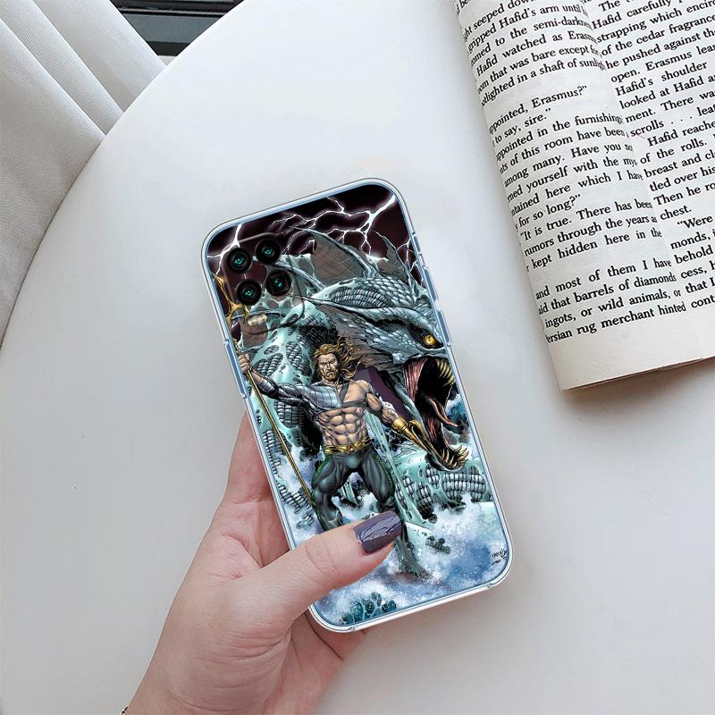 Aquaman Transparent Phone Case for Motorola Moto G7 G8 G9 G84 G85 G73 G24 G15 Z2 Play Power Plus
