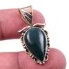 Natural Bloodstone Gemstone 925 Solid Sterling Silver TwoTone Pendant 1.25" g0K77