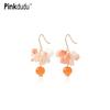 Fashion Orange Acrylic Flower Drop Earrings Romantic Sweet Imitation Pearl Retro Fresh Fruit Earring for Women PD1495