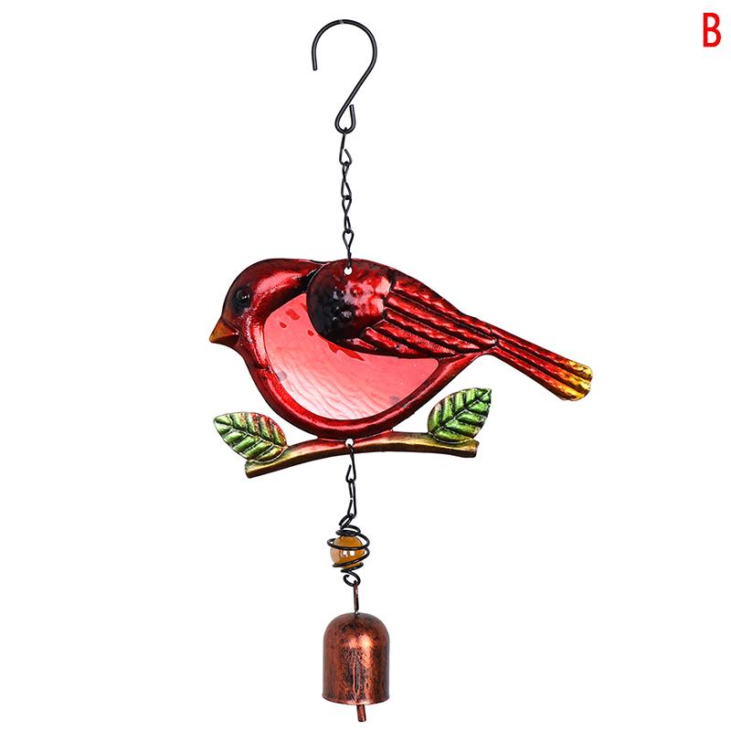 Портативные металлические стеклянные декоративные колокольчики с милыми птичками, подвесные колокольчики