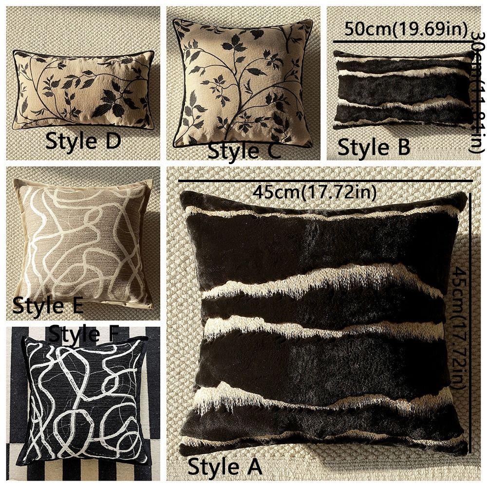 French Retro Throw Pillow Cover Soft Luxury Stamping Cushion Cover Skin-friendly Thickened Lumbar Pillow Cover Living Room