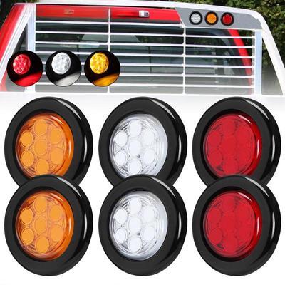 12 В 2-дюймовый круглый задний фонарь 7 светодиодных боковых габаритных огней для скрытого монтажа сигнальная лампа для автомобиля, грузовика, прицепа, трактора, пикапа, квадроцикла, автобуса, грузовика