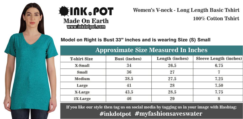 Inkmeso Basic V-neck Jersey T-shirt Short Sleeve Long Length Tee Workout Top For