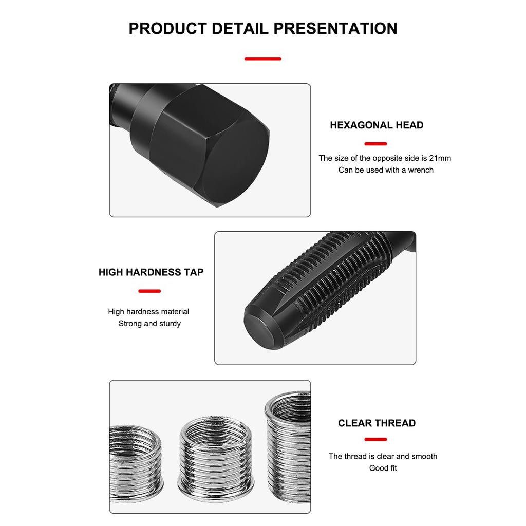 M14*1.25 Spark Plug Thread Repair Tool Car Spark Plug Rethreading Helicoil Thread Repair Kit Spark-Plug Hole Sleeve Parts