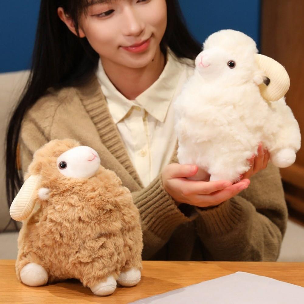 Мультяшная плюшевая кукла-овечка, имитация животного, пушистая кукла, креативная плюшевая игрушка-ягненок, подарок на день рождения